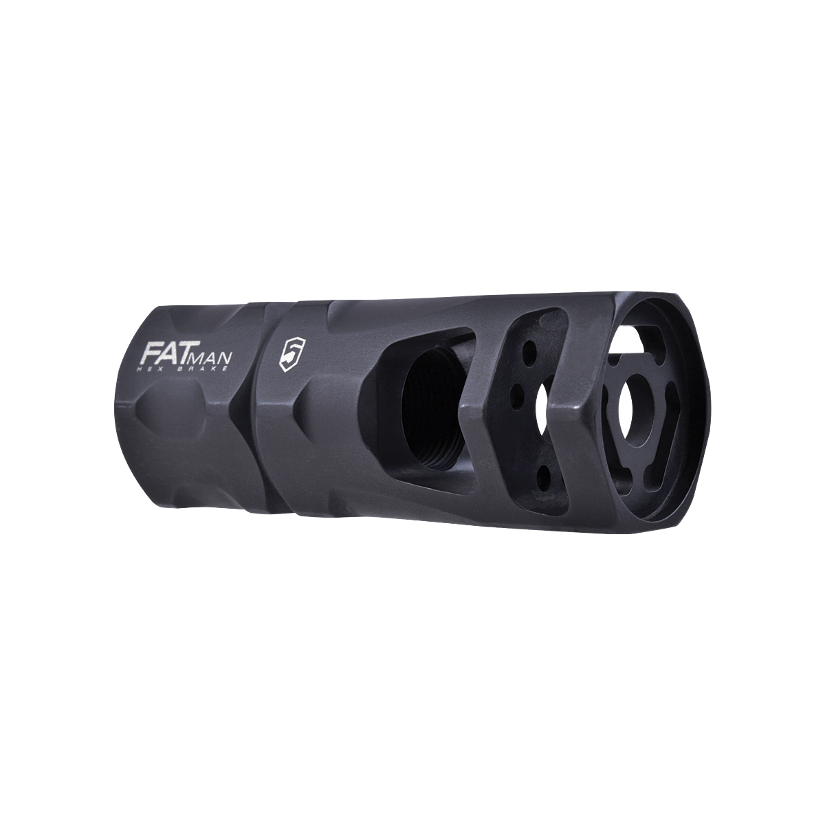 Phase 5 FATman Hex Brake 1 / 2"x36 tpi for AR-15, Black - FATman-9mm