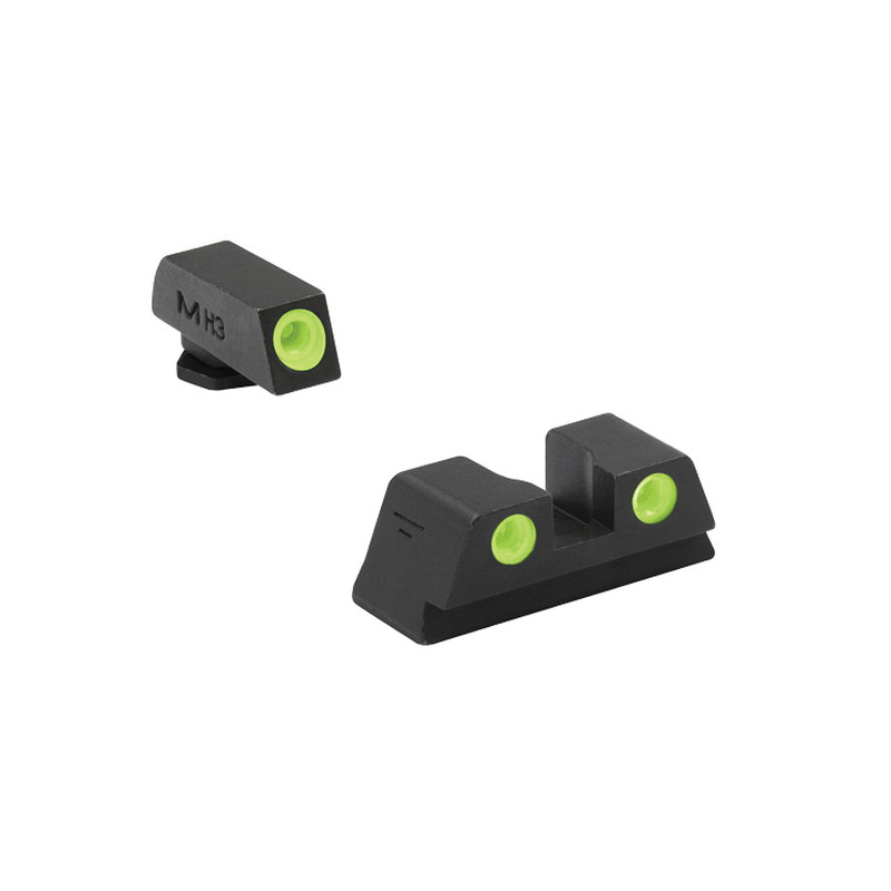 Meprolight Tru-Dot Self Illuminated Fixed Front/Rear Night Sight Set for Glock 42, 43, 48 Pistols - ML10220O