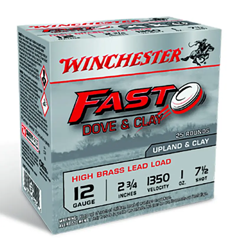 Winchester Ammo WFD127B Fast Dove Clay High Brass 12Gauge 2.75" 1oz 7.5Shot 25 Per Box/10 Case