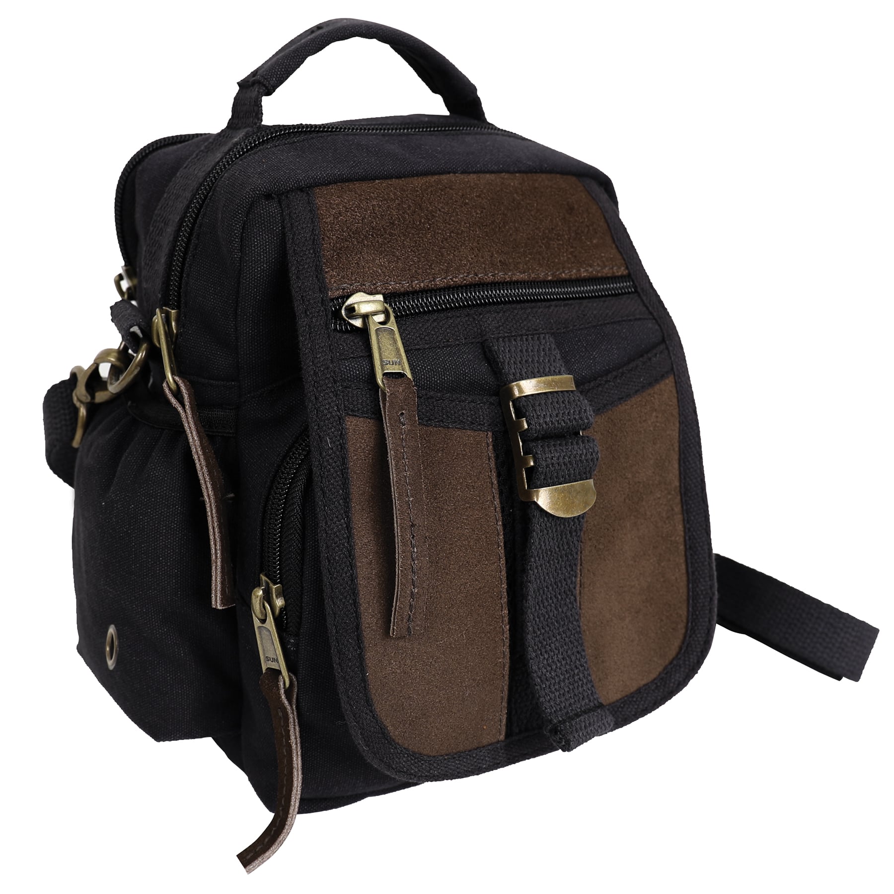 Rothco Vintage Canvas Leather Travel Shoulder Bag - Black