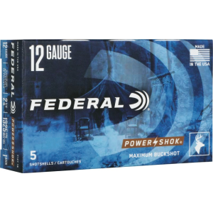 Federal F1271B Power-Shok Max Buck 12GA 2.75\" 1 Buck Shot 5 Per Box - 5sh Box