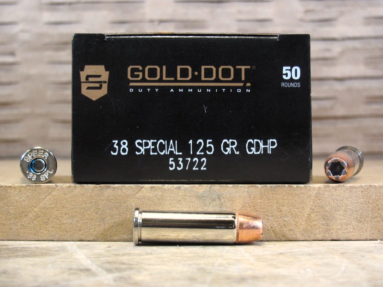 50 Round Box – 38 Special Speer Gold Dot 125 Grain Standard Pressure Ammo 53722