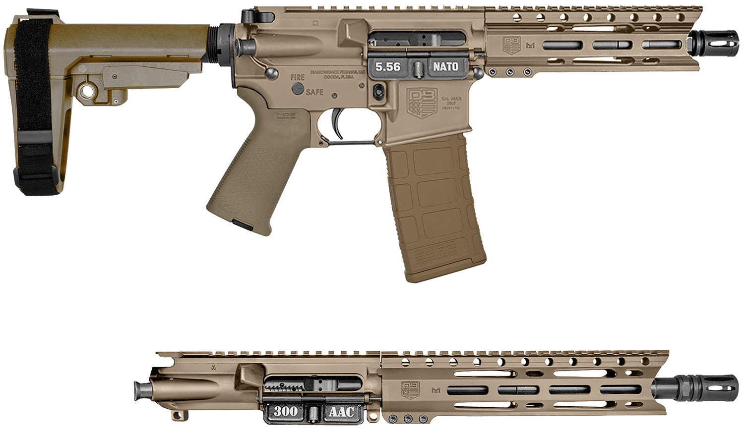 Diamondback DB15 AR Pistol 5.56/300BLK 30rd FDE