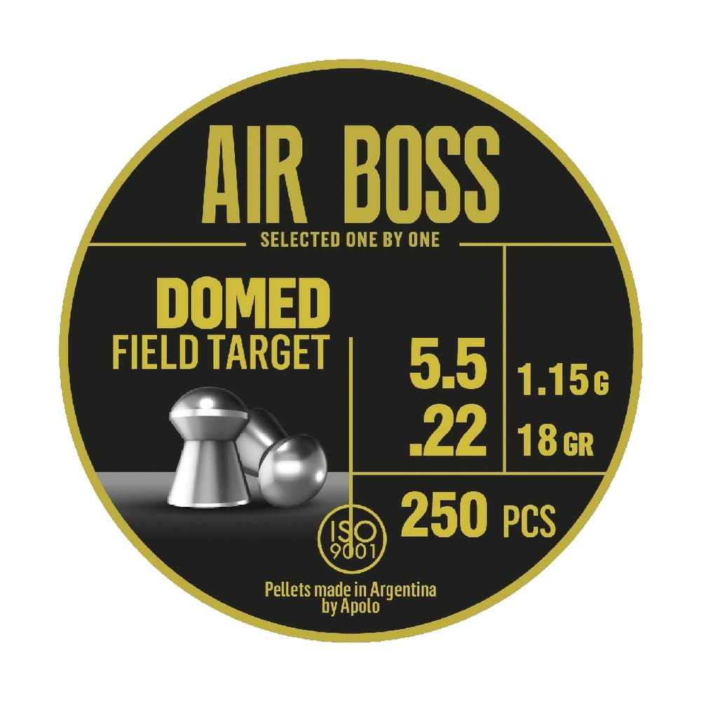Hatsan USA Apolo Air Boss Domed Field Target .22 Cal Airgun Rifle Pellet, 18 gr 250rds