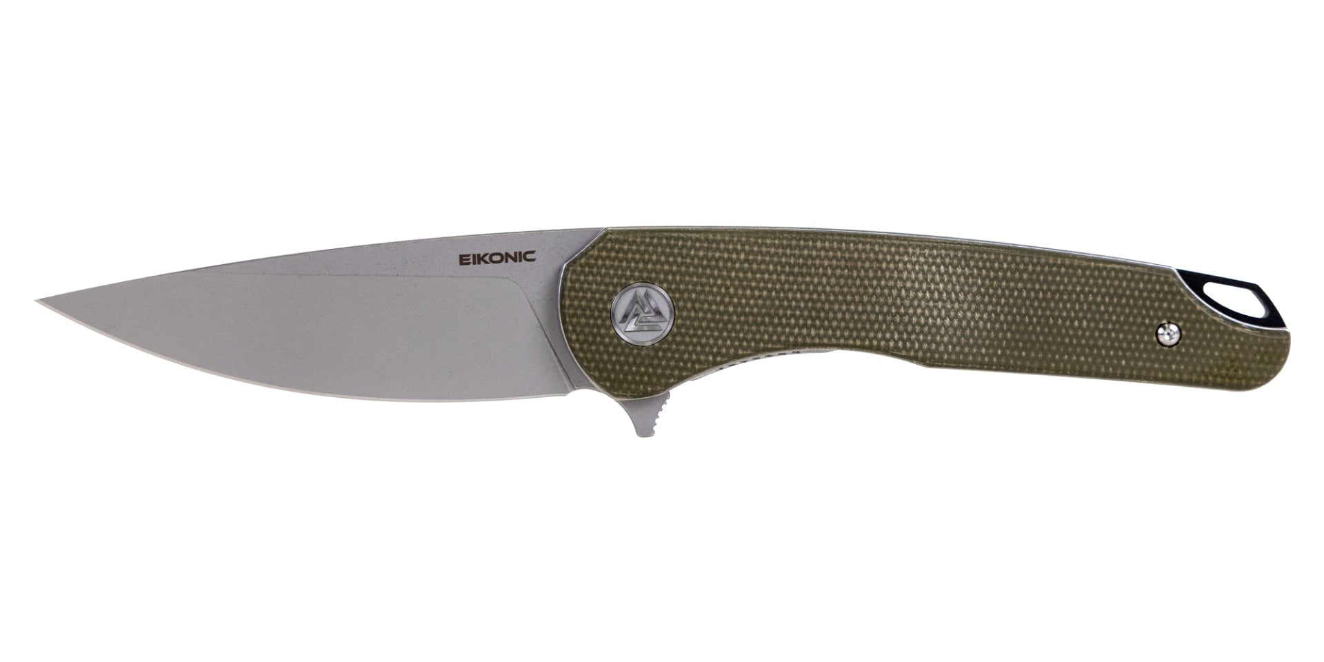 Eikonic Dromas Folding Knife, Green Micarta