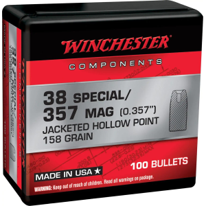 Winchester JHP Bullets 38 SPL/357 MAG .357" 158gr 100/ct