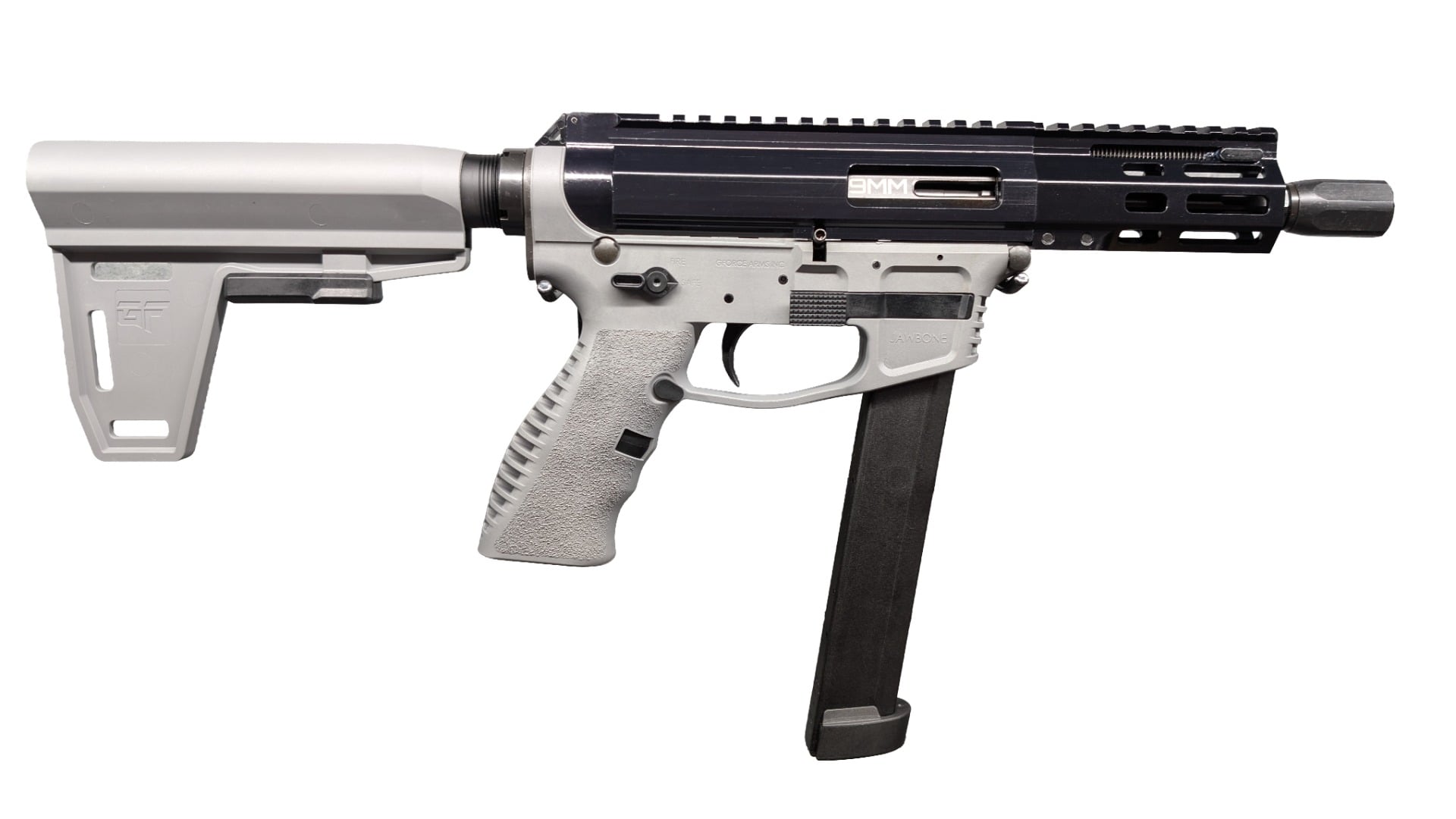G-Force Jawbone 5" 9mm 33rd Pistol, Black/Gray - GFHYB5GRAY