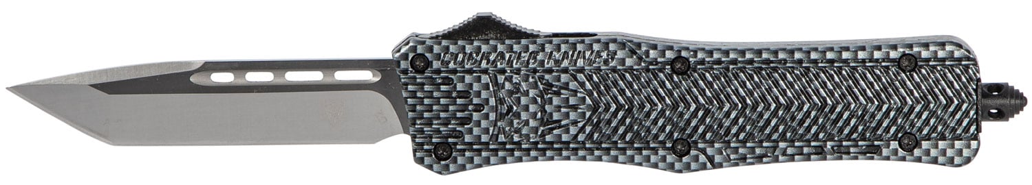 CobraTec Knives Medium CTK-1 3" Tanto OTF Knife, Carbon Fiber - MCFCTK1MTNS