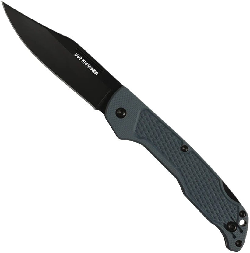 Ontario Knife Company Camp Plus EDC Lockback Folding Knife, Midnight Gray