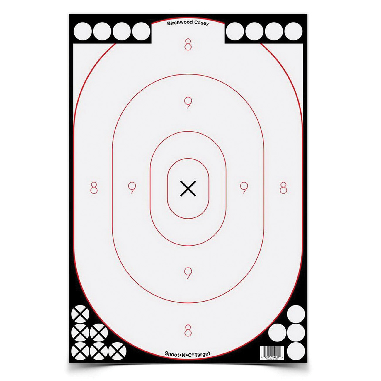 Birchwood Casey Shoot-N-C 12" x 18" Self-Adhesive Silhouette Target, Black/White, 5/pack - 34615