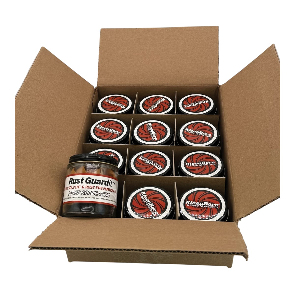 KleenBore Rust Guardit Nitro Solvent and Rust Prevention Oil Kit, 20 oz Jar Pack of 12
