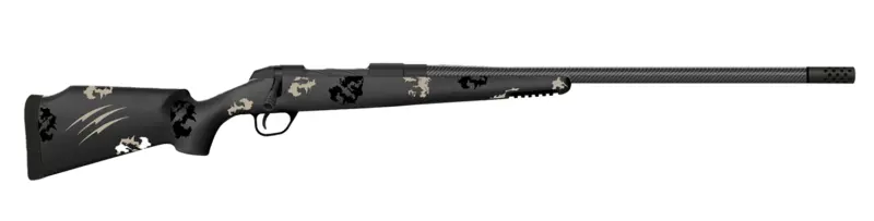 Fierce Firearms FCTRG65PRC22BBO CT Rage 6.5 PRC Caliber with 3+1 Capacity, 22" Carbon Fiber Barrel, Black Cerakote Metal Finish Blackout Camo Fixed Fierce Tech C3 Stock, Right Hand (Full Size)