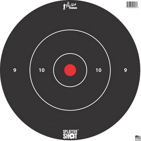 ProShot Splatter Shot 12" Bullseye Target, Black/White, 12/pack - 12B-WHTE-TG-12PK