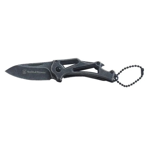Smith & Wesson Keychain Folding Drop Point Knife, Stonewashed - 1100065