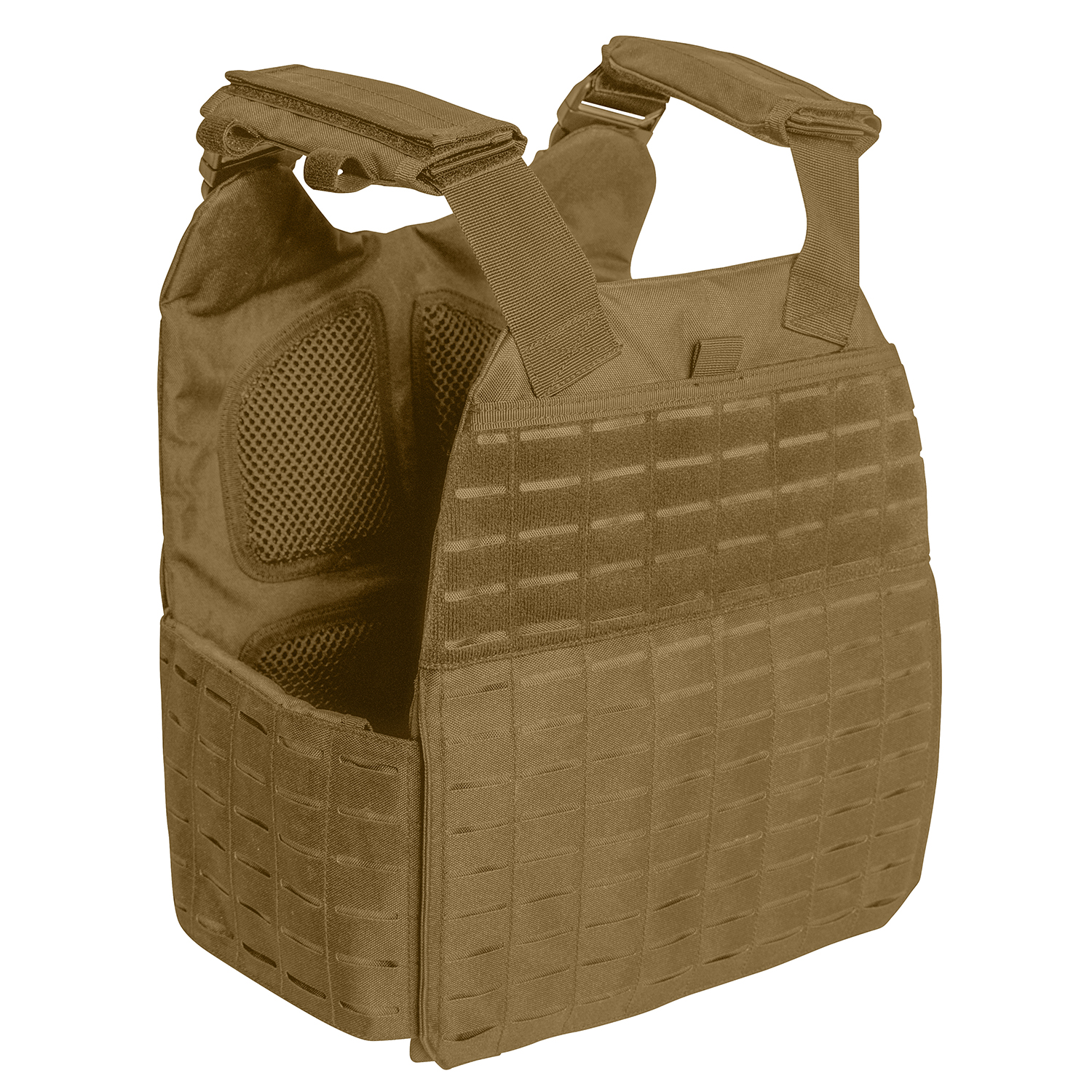 Rothco Laser Cut Molle Plate Carrier Vest - Coyote Brown, Regular