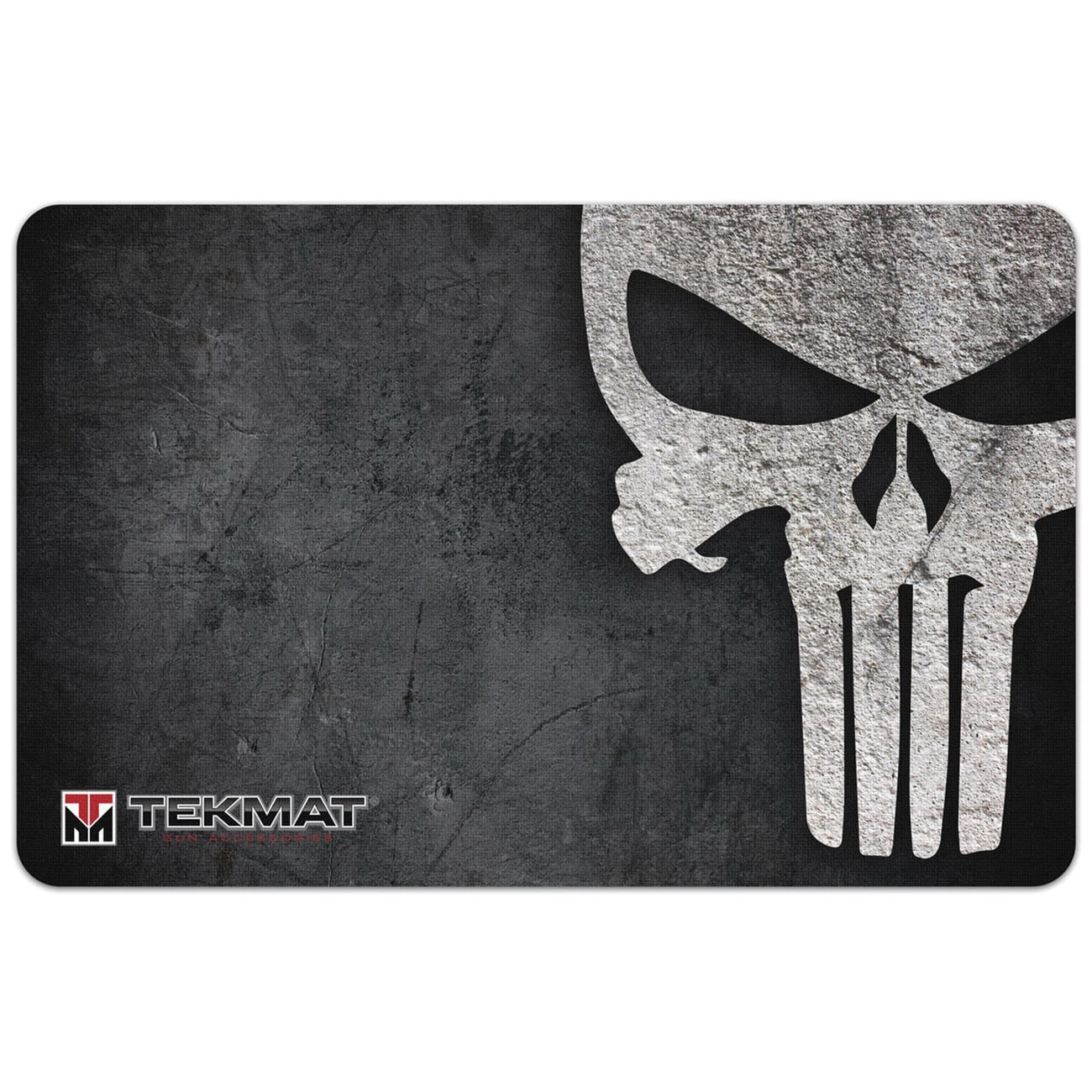 TekMat Punisher Grunge Cleaning Mat, 11" W x 17" H x 0.125" T, Black/White - R17PUNISHER