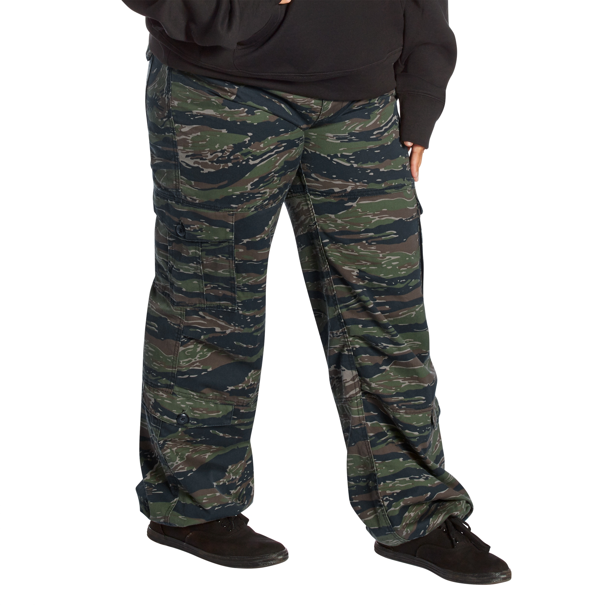 Rothco Womens Vintage Paratrooper Fatigue Pants - Tiger Stripe Camo, Large