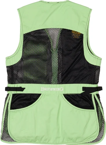 BROWNING MESH SHOOTING VEST R- - HAND WOMEN'S LG BLACK/NEOMINT