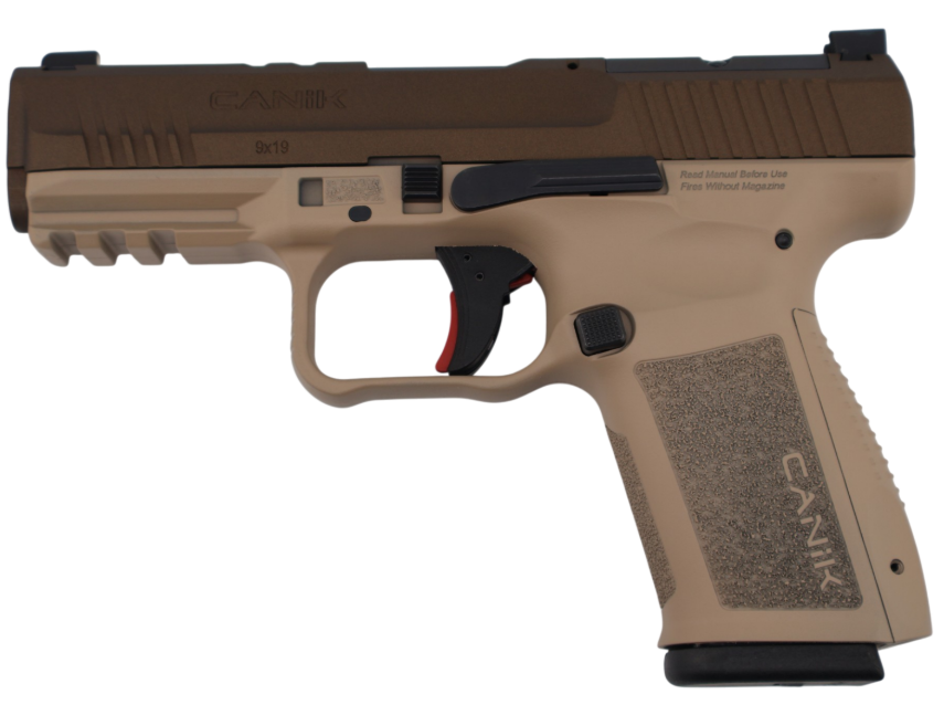 Century Canik Mete SF 4.19" 9mm 15rd Pistol, Two Tone Tan - HG-METESFPORT2TT