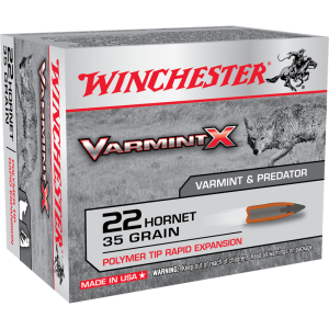 Winchester Varmint X Rifle Ammunition .22 Hornet 35 gr. PT 3100 fps 20/ct