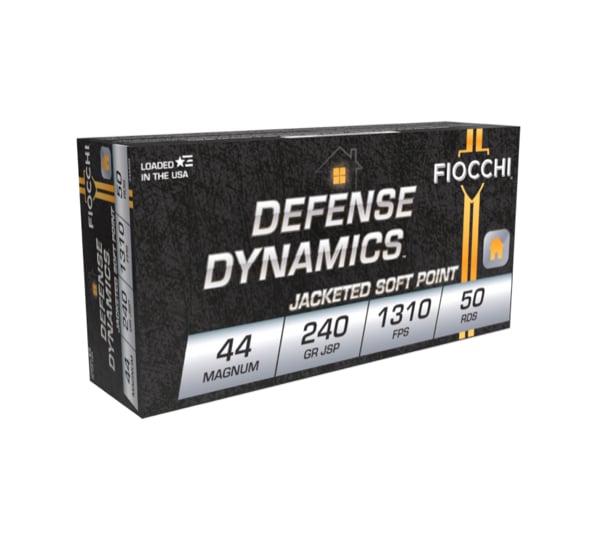 Fiocchi Defense Dynamics .44 Magnum 240gr. Jacket Soft Point Ammo, 50rds. - 44A500