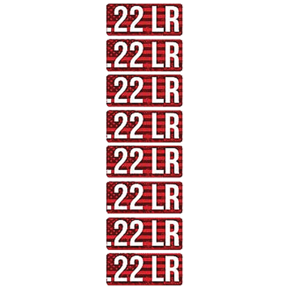 MTM Case Gard .22LR 2.25" L Ammo Caliber Label, Red/White Pack of 8