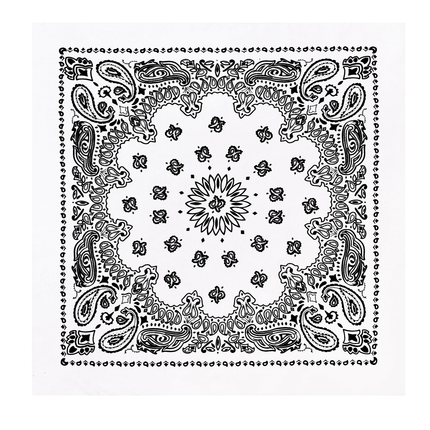 Rothco Trainmen Paisley Bandana - 22 X 22, White