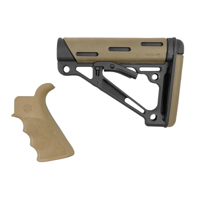 Hogue Overmolded Beavertail Grip and Collapsible Buttstock Kit for AR-15/M16 - 15355