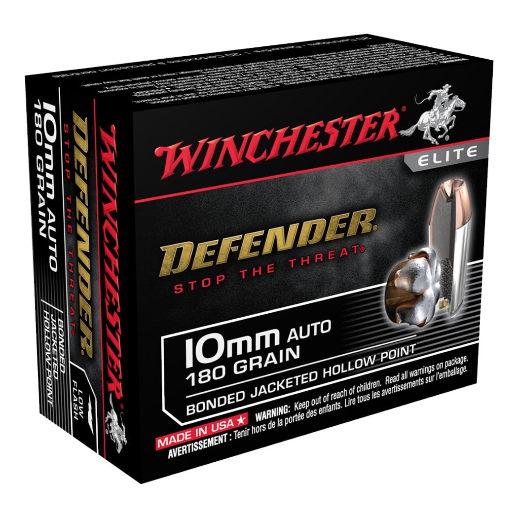Winchester Defender 10mm Automatic 180 gr 20 Rounds Ammunition - S10MMPDB