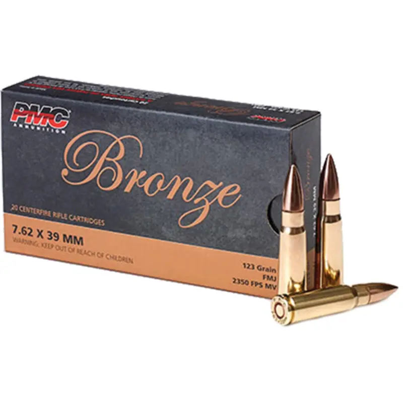 PMC Bronze 7.62x39mm 123 gr FMJ 2350 fps 50 boxes of 20rds (1000 rounds)