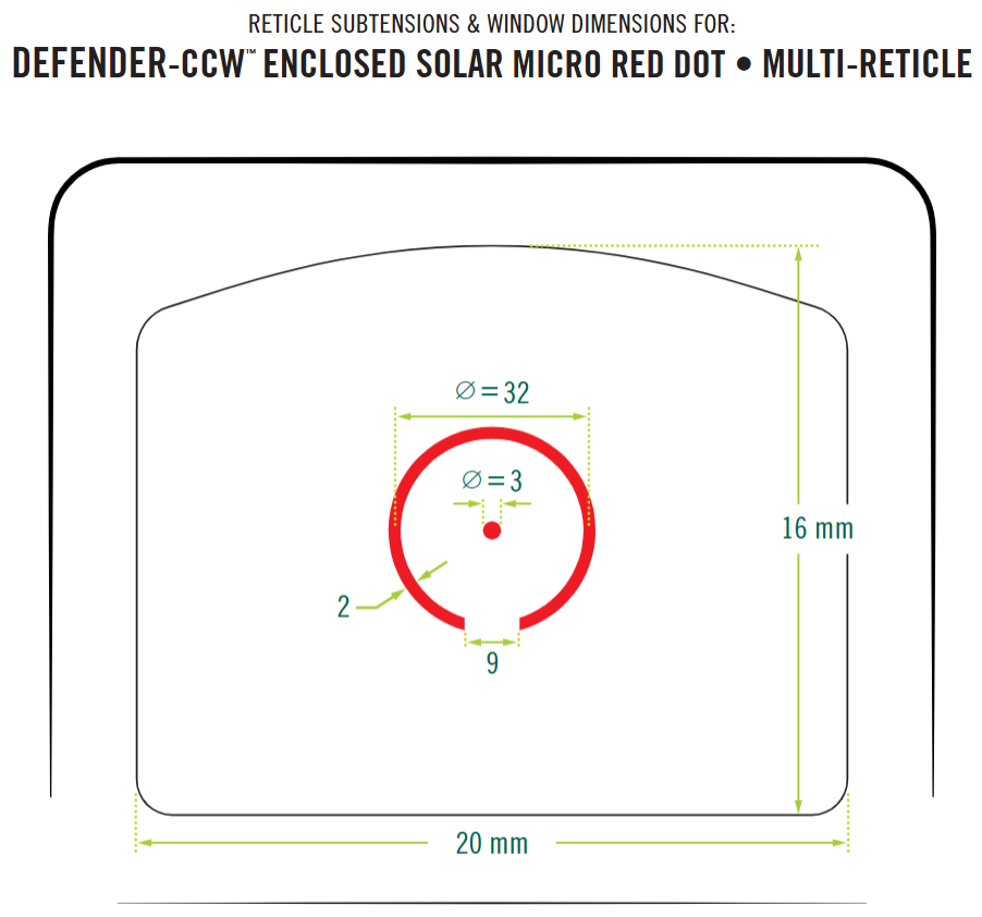 Vortex - Defender-CCW Enclosed Solar Micro Red Dot - Tan - DFCCW-MRD3-E-T