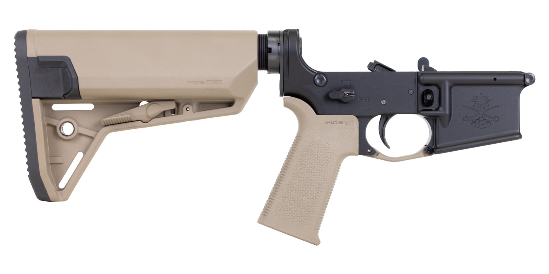 PSA Sabre-15 Forged Lower with MOE SL-S Stock and Grip, FDE