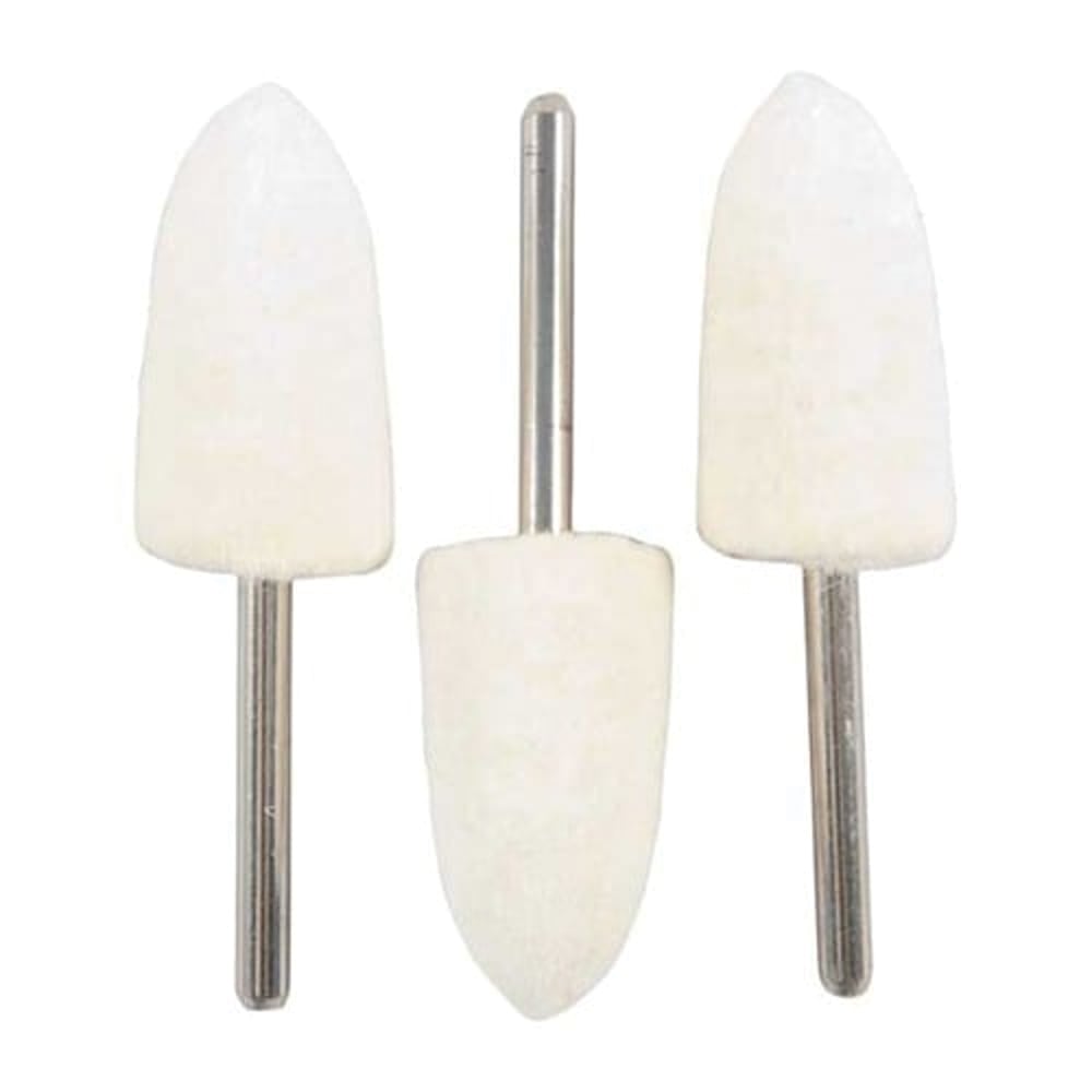 Brownells 1" x 0.50" Tapered Cone Mandrel Mounted Felt Bob, Pack of 3