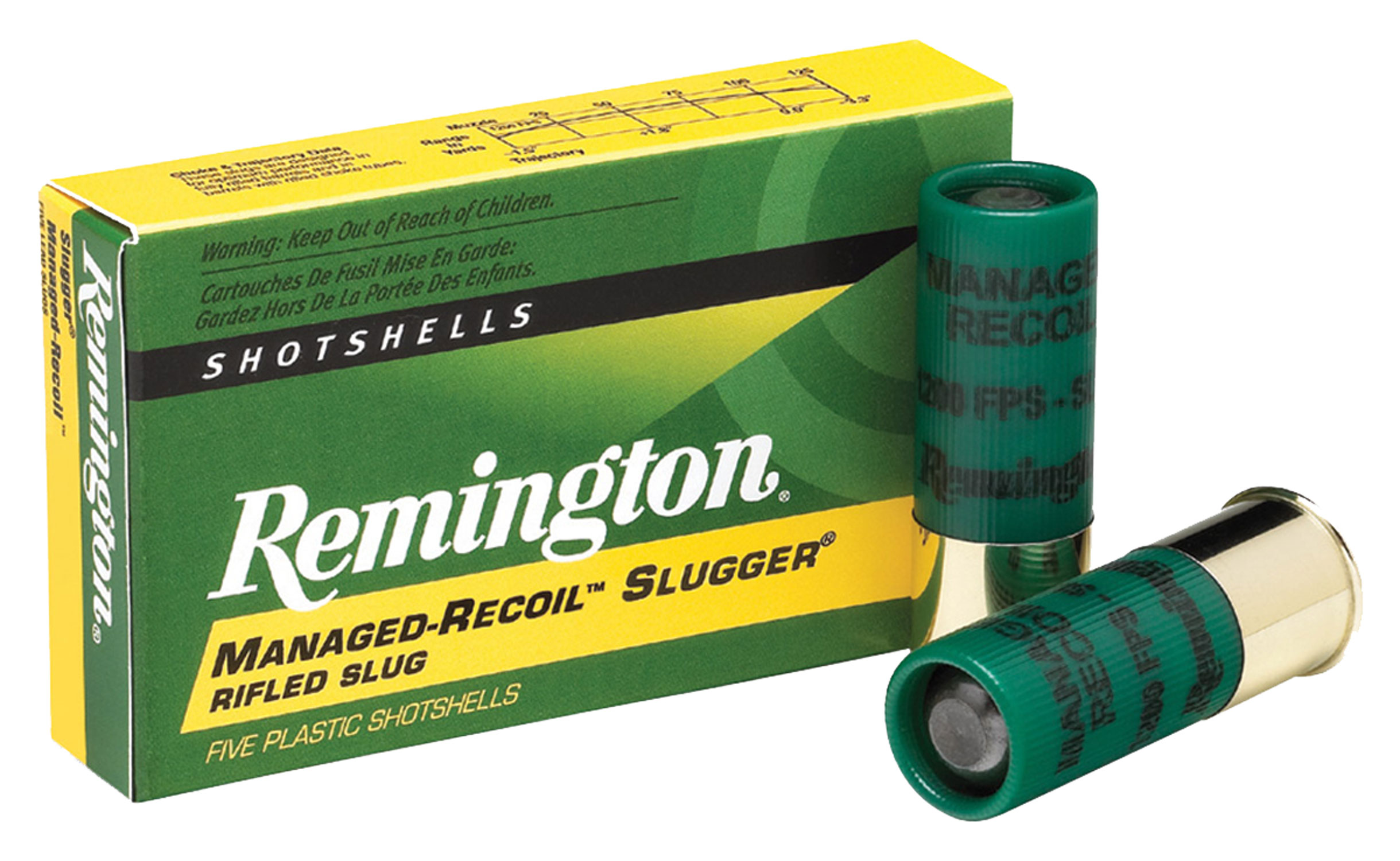 Remington Slugger Managed Recoil 2.75" 12 Gauge Ammo, 5/box - RL12RS