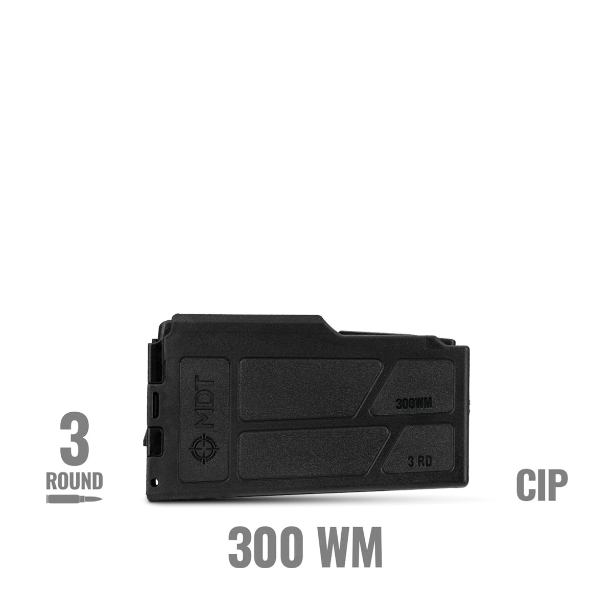 MDT 3rds .300 Win Mag/7mm Remington Magnum/.264 Win Mag Magazine - Black High-Capacity - 106256-BLK