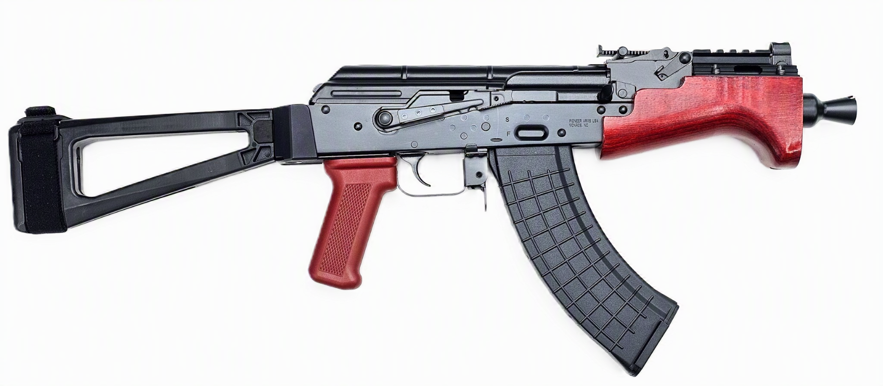 Pioneer Arms Micro Hellpup 7.62x39 AK Pistol w/ SB Tactical, Polish Red - PRAK0031KAKT