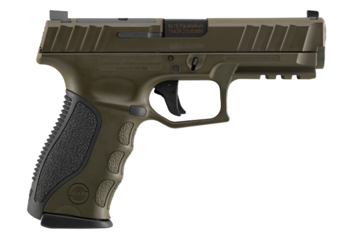 Stoeger STR-9 Mid-Size Optic Ready NS 4.1" 9mm (2)15rd Pistol, OD Green - 317A20