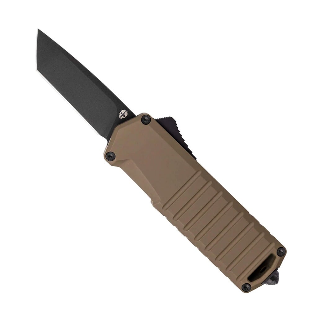 Tekto Knives A2 Badger OTF Knife, Desert Aluminum