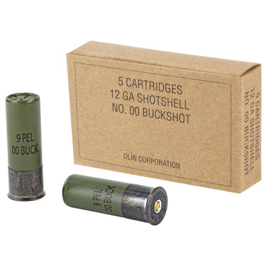 Winchester Military Grade 12 Gauge 2-3/4" 00 Buckshot, 9 Pellets, 1325 fps