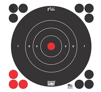Pro-Shot Splatter Shot 8" White Bull's-Eye Target - Peel and Stick - 6 Pack - 8B-WHTE-6PK
