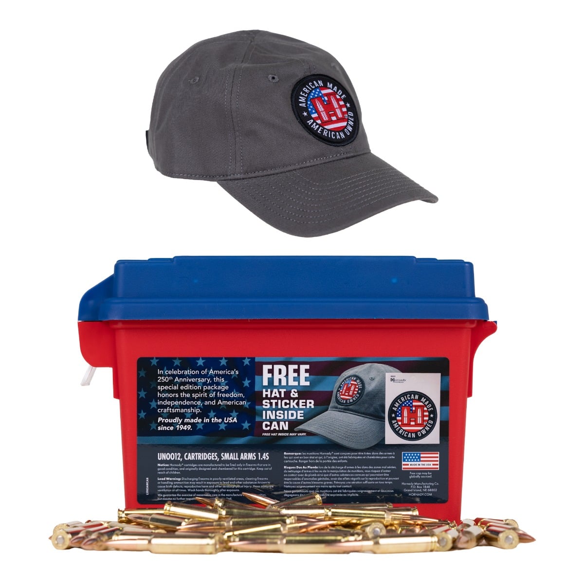 Hornady America 250th Anniversary 6.5 Creedmoor 140gr BTHP Match 250rd Ammo Can - 81479