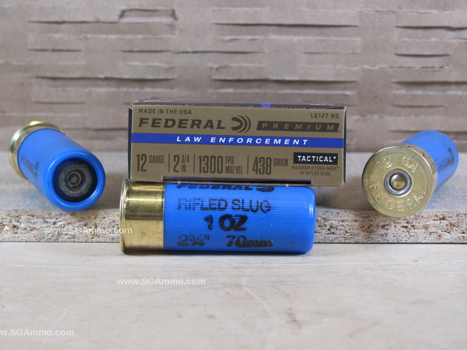 50 Round Brick – 12 Gauge 2.75 inch Federal Hydra Shok Slug Ammo – LE127RS