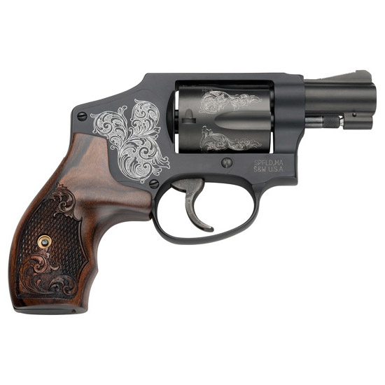 Smith Wesson 442 .38 Special Revolver with Engraved Wood Grips
