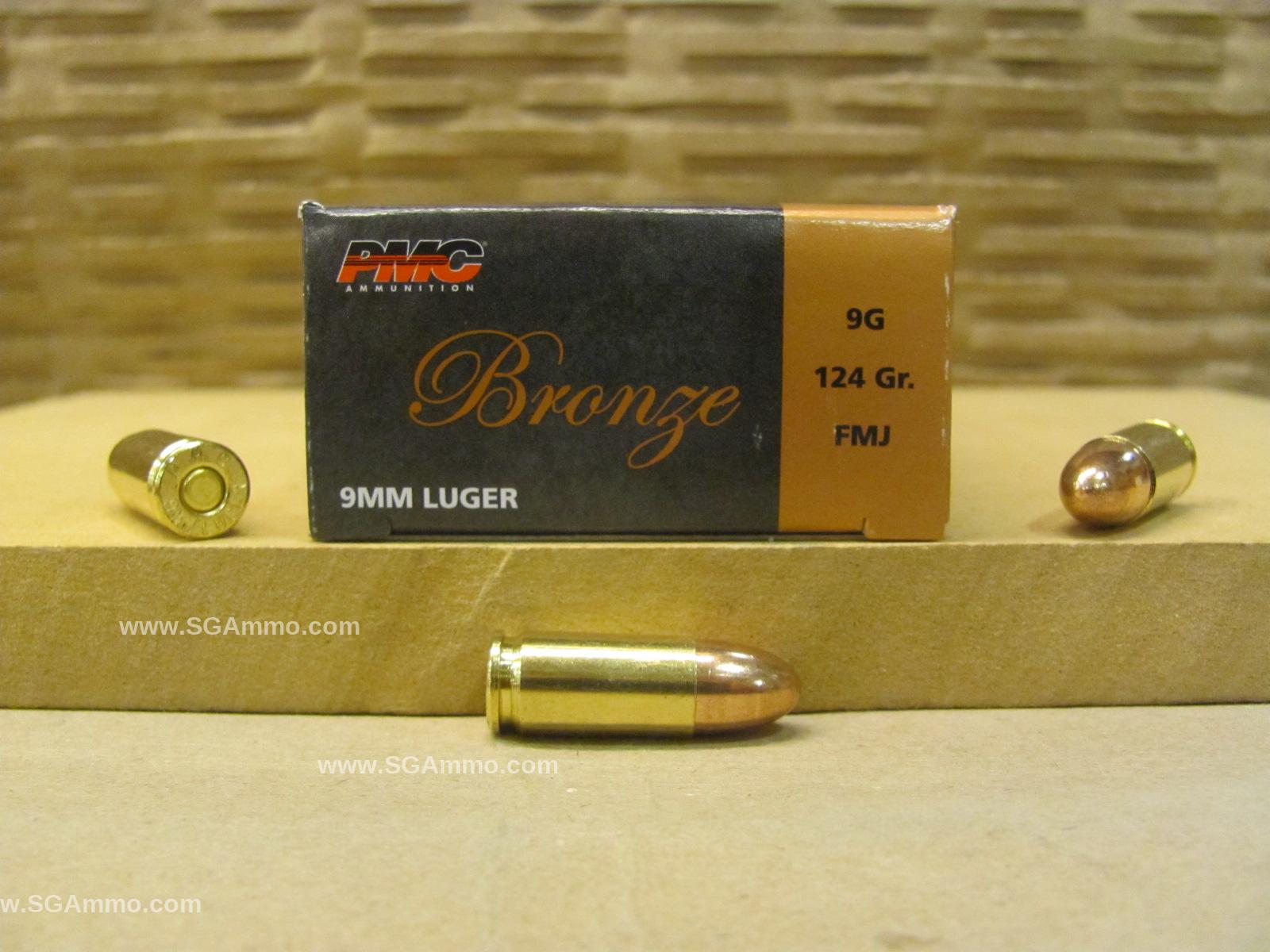 1000 Round Case – 9mm Luger 124 Grain FMJ – PMC Ammo – 9G