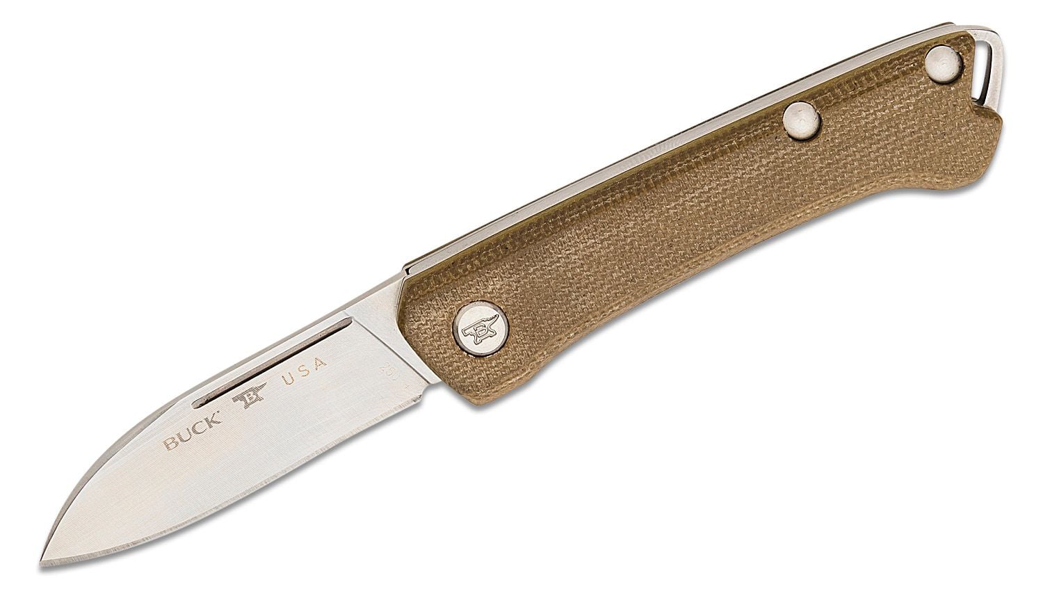 Buck Saunter Drop Point Slipjoint Knife, OD Green - 0250GRS-B