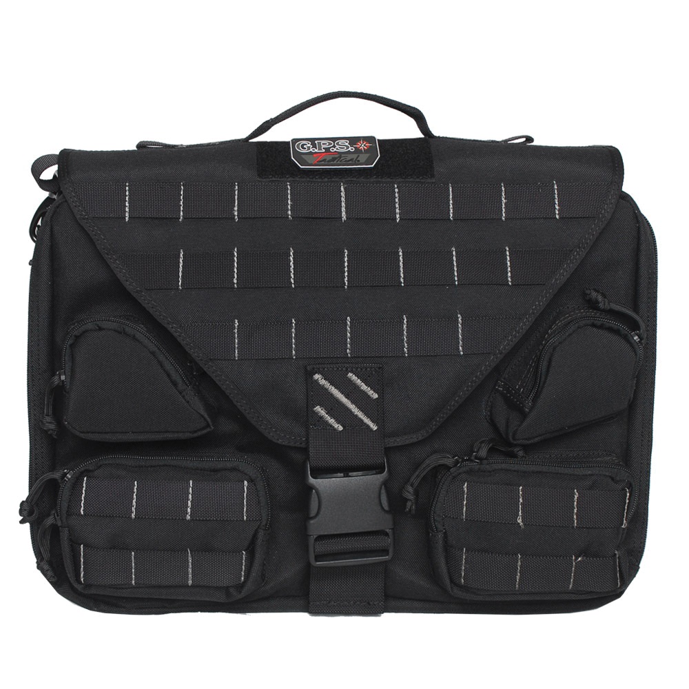 GPS Bag Tactical 1000D Polyester Briefcase - Fold Over Design in Black - T1350BCB