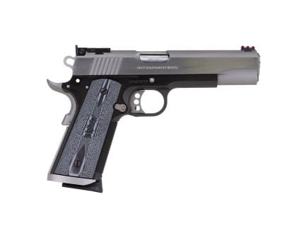 Colt .45 ACP 1911 Pistol, 5" Barrel, Fiber Optic Sights, Silver, Black - O5970XETT