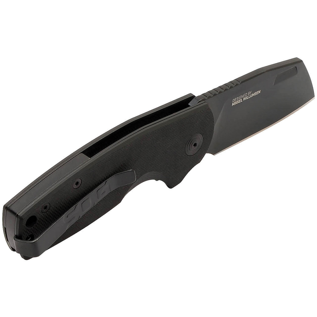 SOG Knives Stout SJ Folding Knife Cleaver Black - Durable, Lightweight and Reliable Handle for Heavy-Duty Use - SOG-16-03-07-57