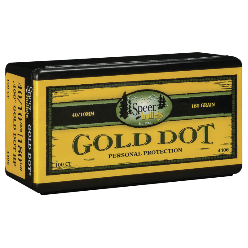 Speer Gold Dot .40 180 gr HP Handgun Bullet, 100/box - 4406