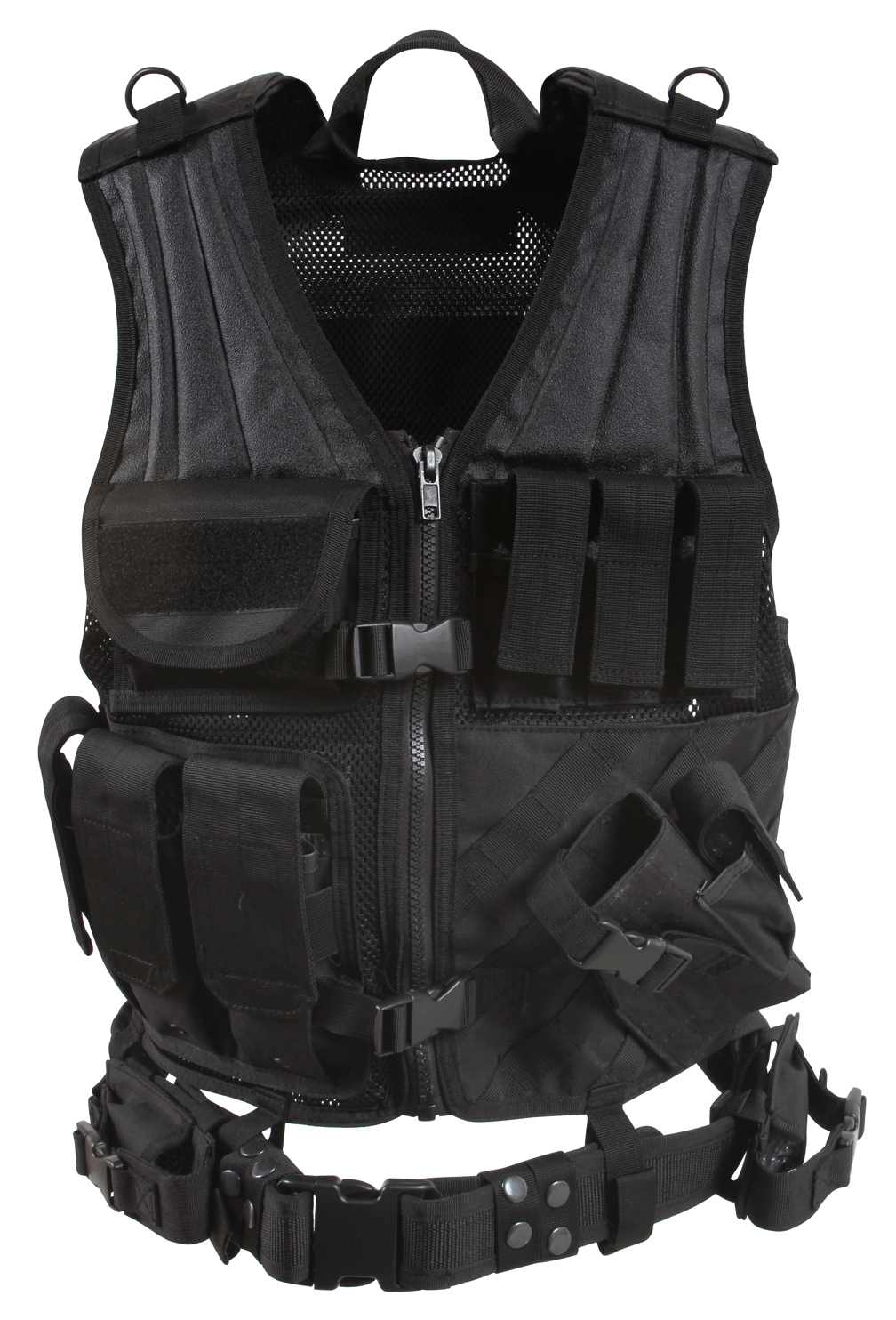Rothco Cross Draw Molle Tactical Vest - Black, Regular
